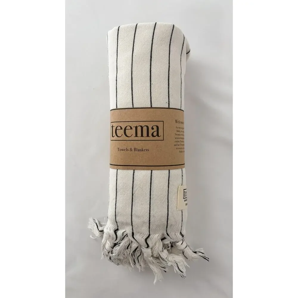 Teema White Newport Organic Cotton Turkish Towel Bath Sheet Blanket 70